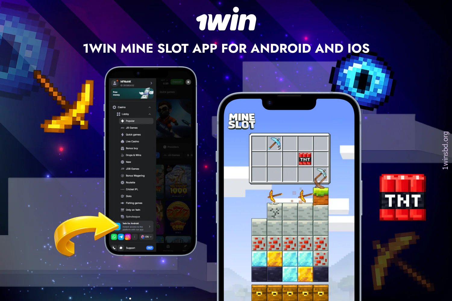 The mobile version of 1win offers full access to the popular 1win Mine Slot game on your smartphone
