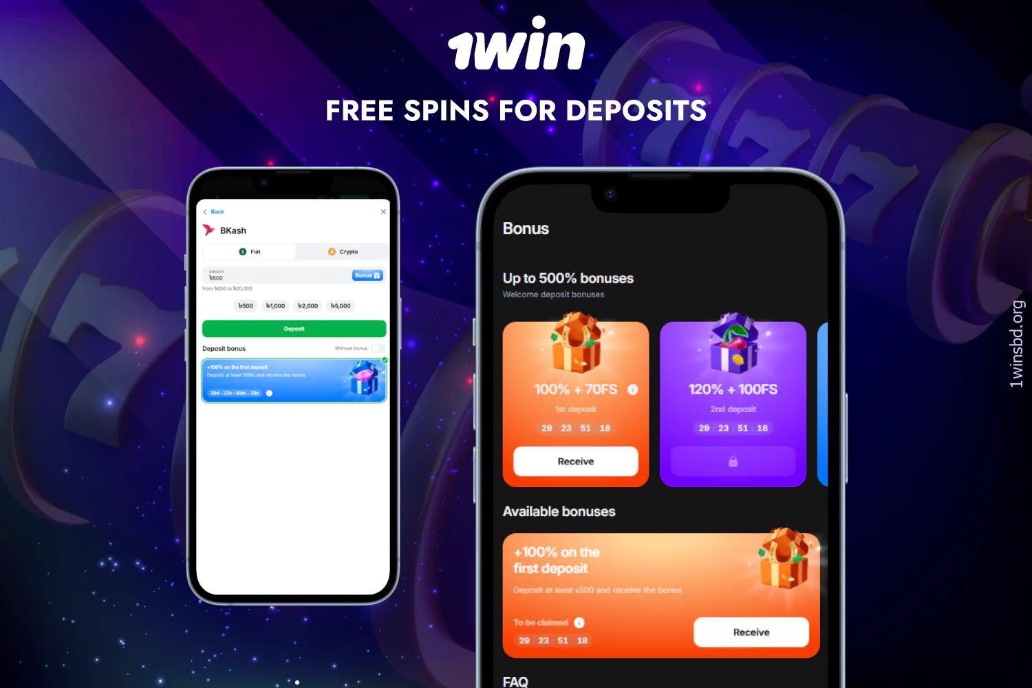 1win gives players from Bangladesh free spins for deposits