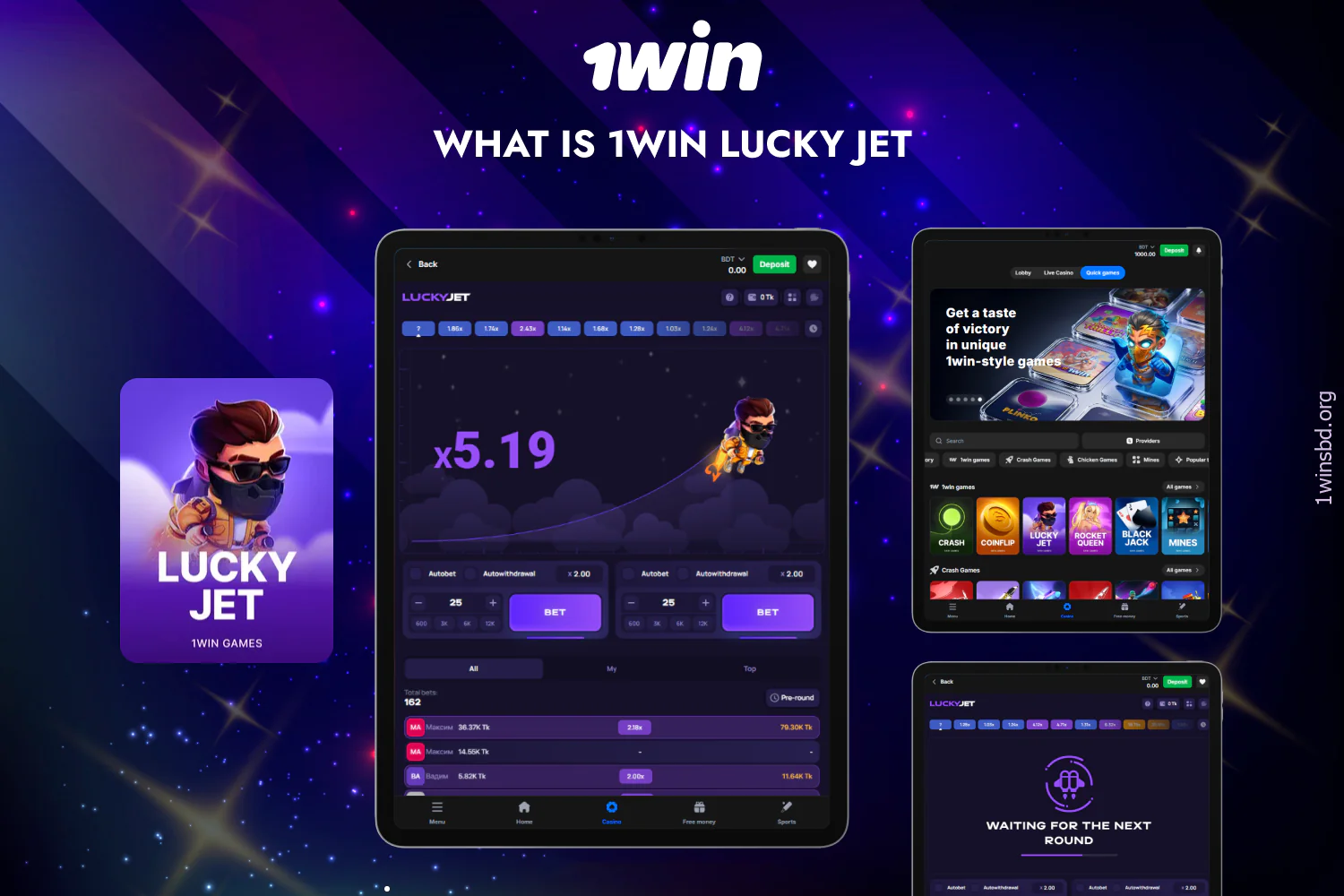 1win lucky jet is a popular Crash game for Bangladeshi players with simple rules and an intuitive interface